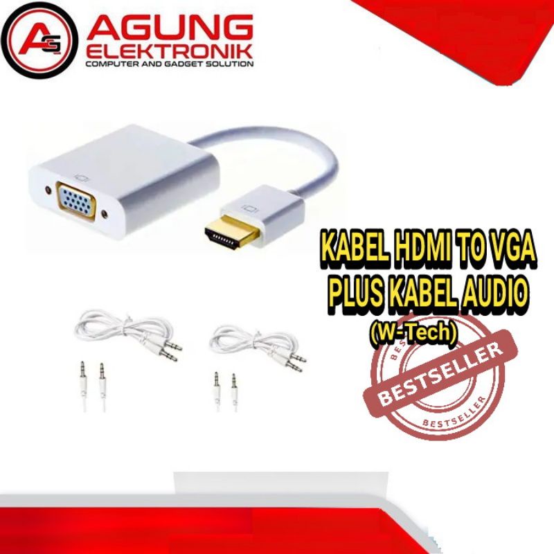 KABEL HDMI TO VGA PLUS KABEL AUDIO MURAH BERKUALITAS