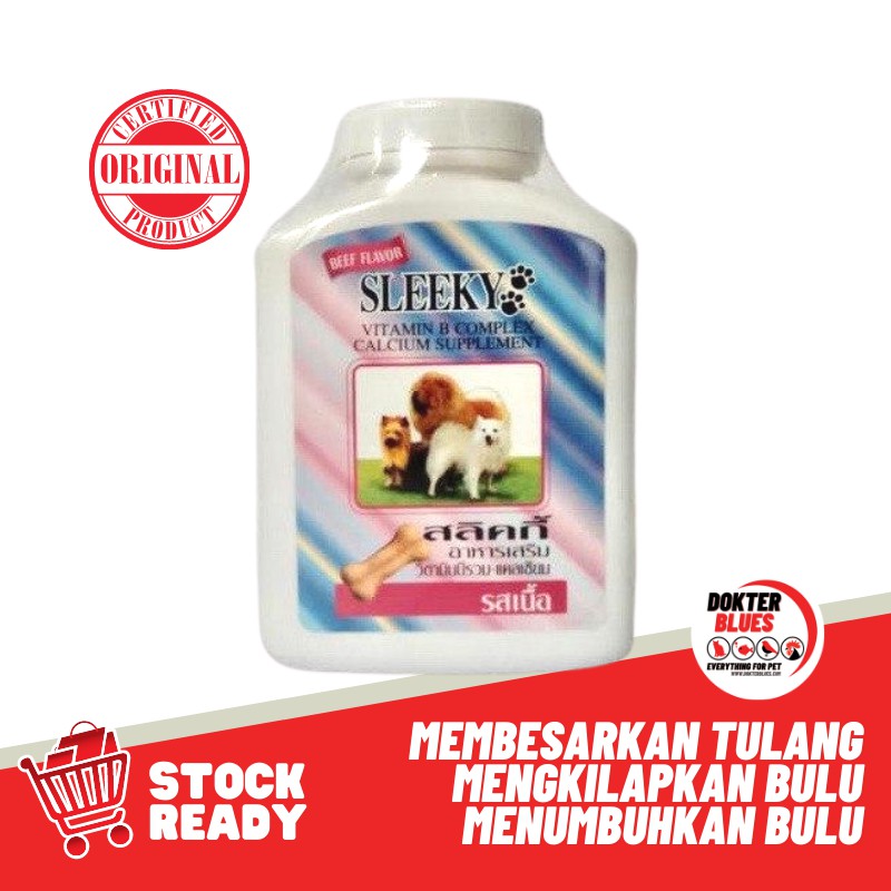 Sleki Sleeky Kalsium Ayam Vitamin B Kompleks Kalek Tulang Ayam Anjing Kucing Calcium Sleky Bulu Kulit Ori