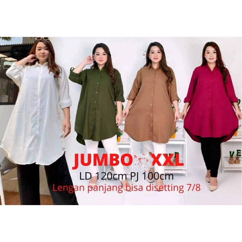 TUNIK JUMBO/TUNIK WANITA/FISA TUNIK/LD120/BIG SIZE/MOSCREP IMPORT