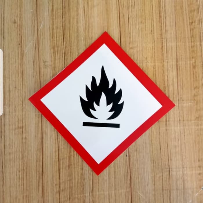 SIGN STICKER SYMBOL MUDAH TERBAKAR B3 UK 10X10CM