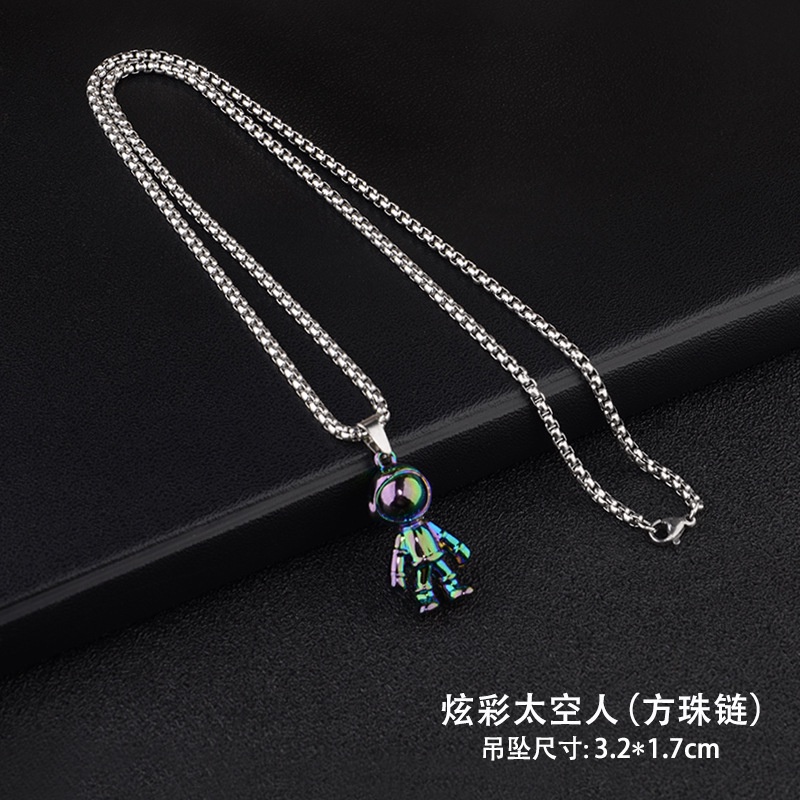 Kalung Liontin Astronot national Warna-Warni Bahan titanium Gaya hip hop Untuk Pria