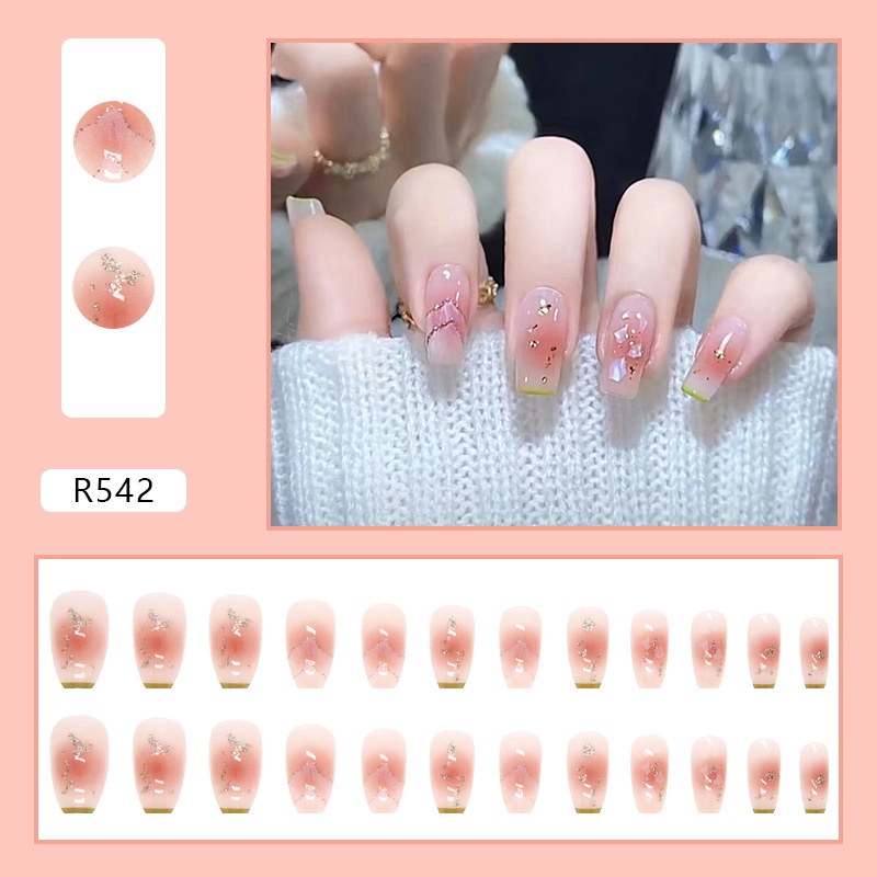 R541-r560 24pcs / Kotak Kuku Palsu Full Cover Untuk Nail Art