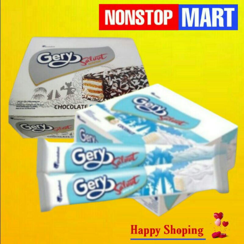 

GERY 1 Box Salut wafer coconut coklat kelapa isi 12 pcs