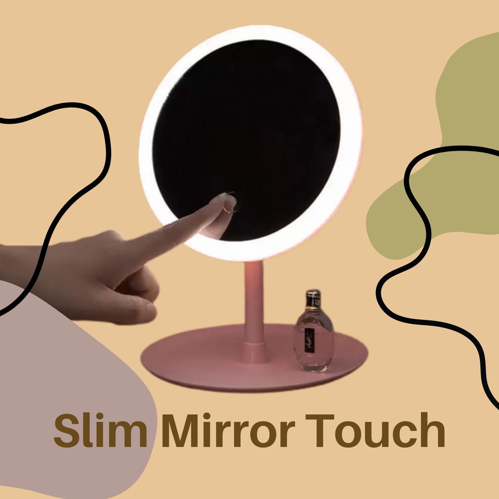 Slim Mirror Touch Kaca LED Cermin LED