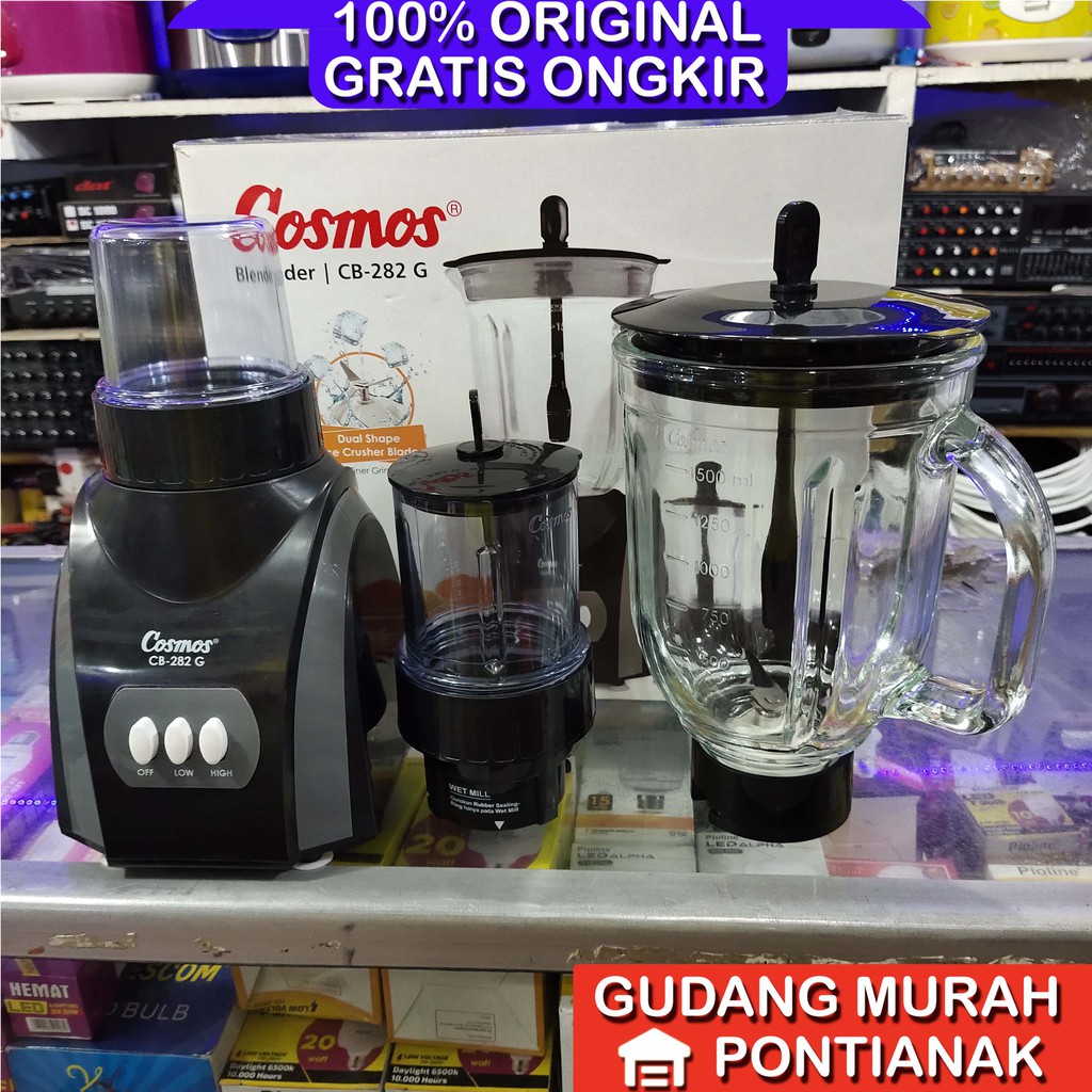 Blender Cosmos CB 282G 282 G Kaca 3in1 2Liter Pelumat bumbu kering dan jus basah