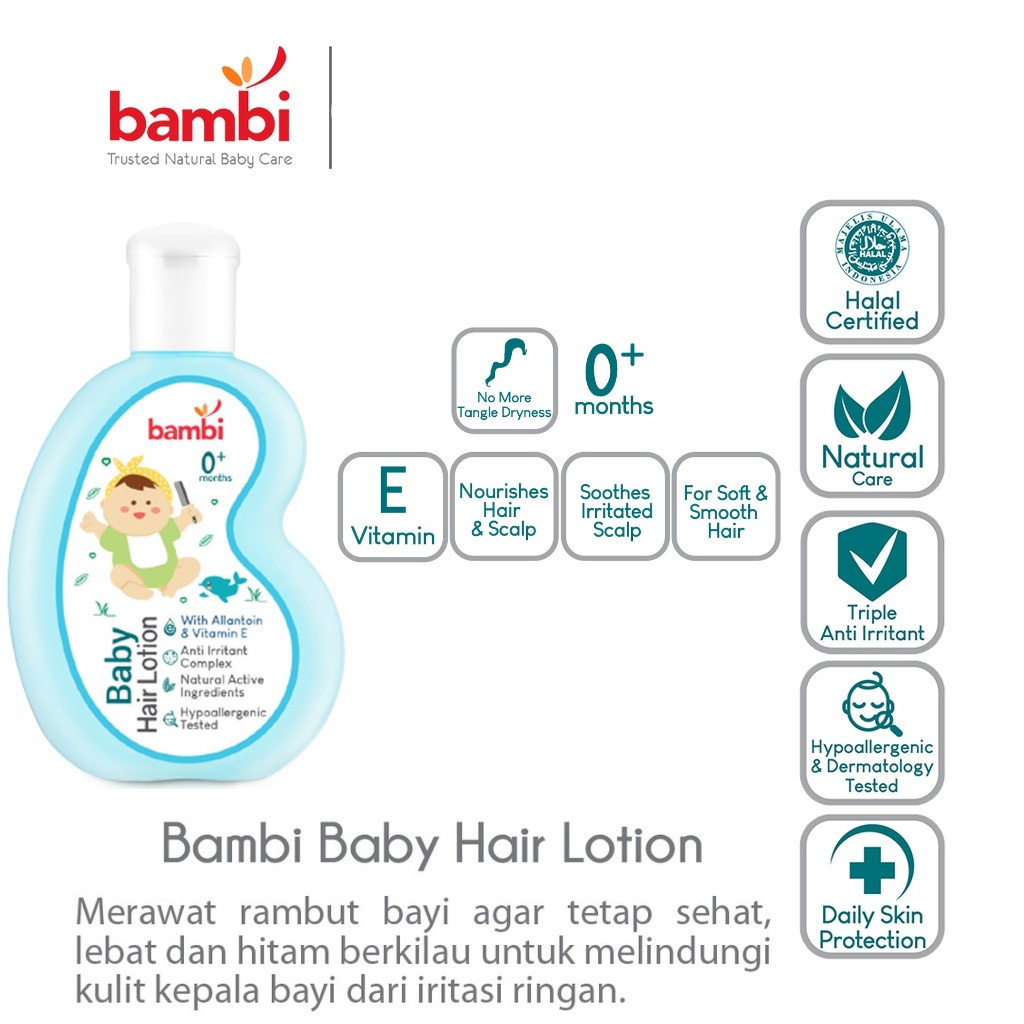 PERA249 LOTION RAMBUT BAMBI  BABY HAIR LOTION WITH ALLANTOIN &amp; VIT E 100 ML
