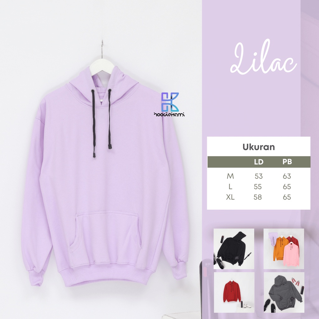 Hoodiekami Sweater Hoodie Polos Pria Wanita Lilac