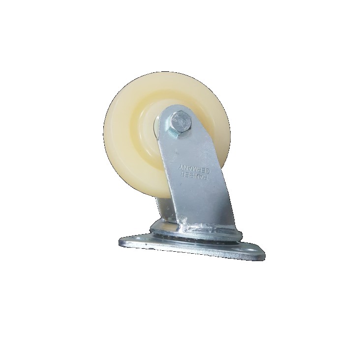 Roda Caster Troli / Trolly Nylon Nilon Putih 5 Inch Heavy Duty Hidup ( Putar ) Ranger Germany