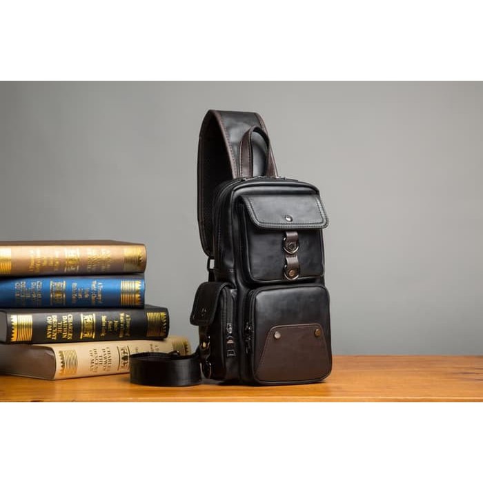 9852 Tas Slempang Kulit Pria Selempang PREMIUM 9852