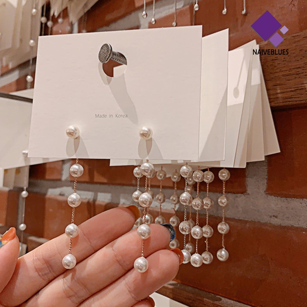 Anting Stud Rumbai Mutiara Tiruan Untuk Wanita