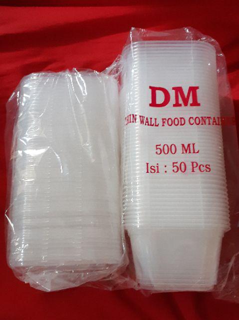 Thinwall / Plastik Food Container Makan Persegi 500 Ml Isi 50 Buah