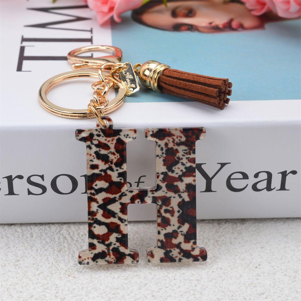 NEEDWAY 26huruf Gantungan Kunci 1PC Resin Aksesoris Tempat Kunci Perhiasan Gantungan Kunci Mobil Handbag Charms Alphabet Key Chain