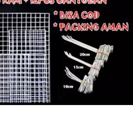 ✹ Kawat Ram 120x60 Cm 3mm Rak Display Aksesoris HP - Rak Gantung Putih ✷