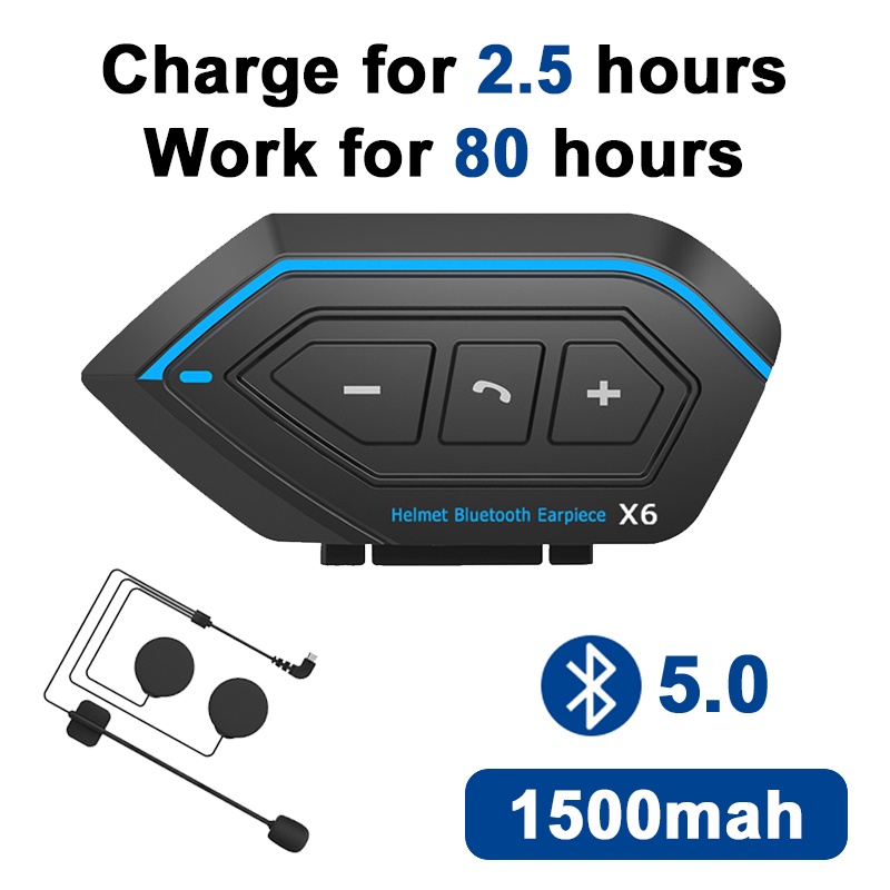 【Ready stock 】X6 Bluetooth Rider Intercom/Bluetooth Helm/Headset Helm Bluetooth Wireless WATERPROOF ORIGINAL-3