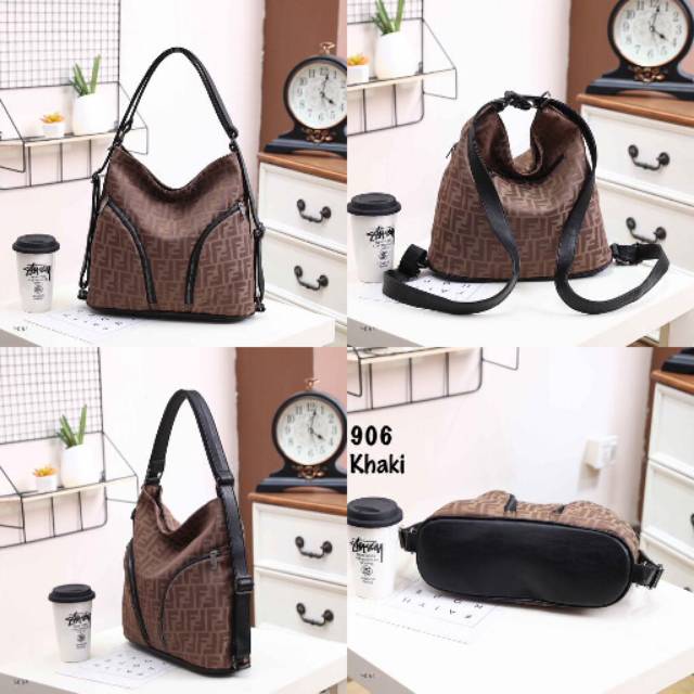 New Arrival 
Fendi FF Canvas Hobo Set #906