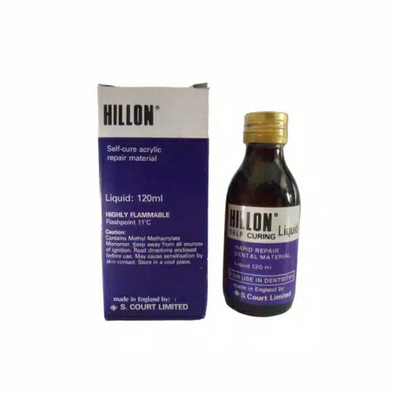 Hillon Liquid Cair 120ml Self Cure Acrylic Rapid Repair Dental Material Bahan Cetak Gigi Palsu Otomatis Curing Selfcure