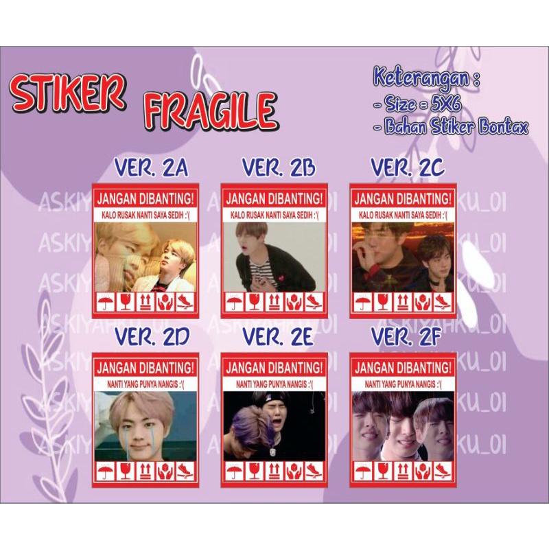 

STIKER FRAGILE / STIKER JANGAN DI BANTING BTS PART 2