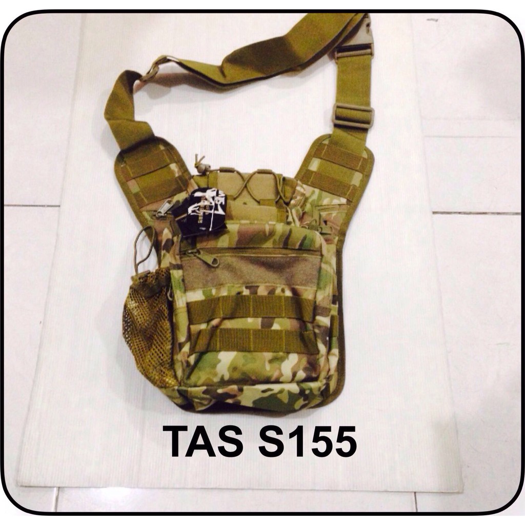 Best Promo! TAS SELEMPANG TACTICAL S155/MOTIF DESERT/POLOS COKLAT DAN HITAM/ACUPAT Sale!