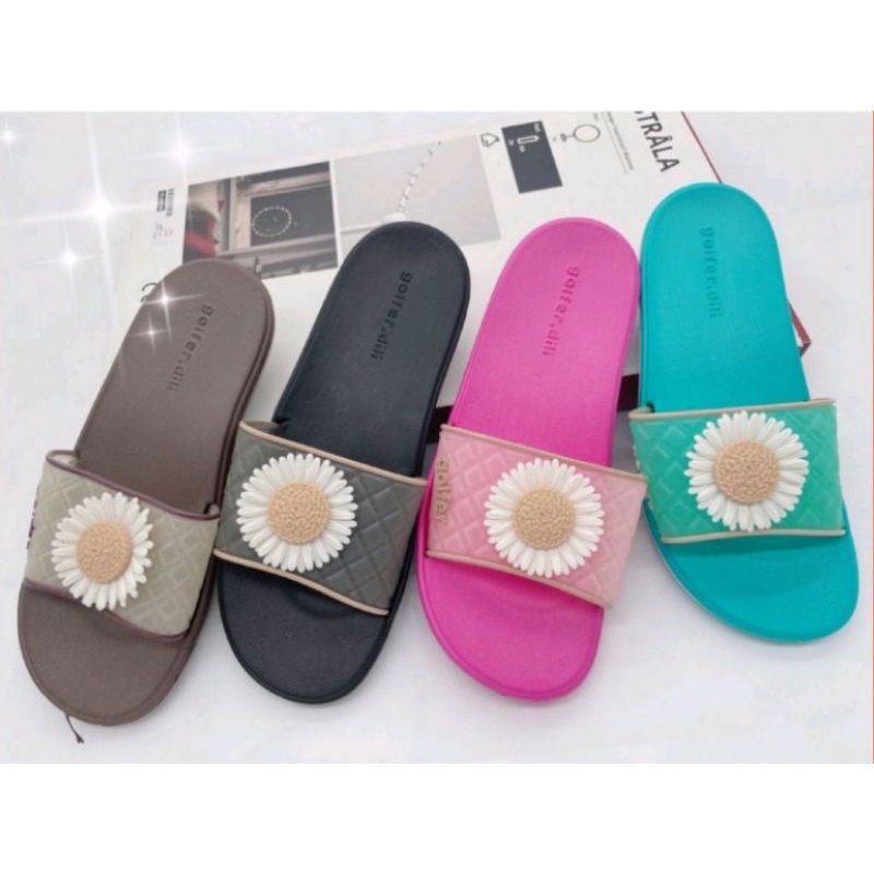 SANDAL Slip On Wanita Bahan Karet Tidak Licin Simple Murah 601 Ukuran36 37 38 39 40