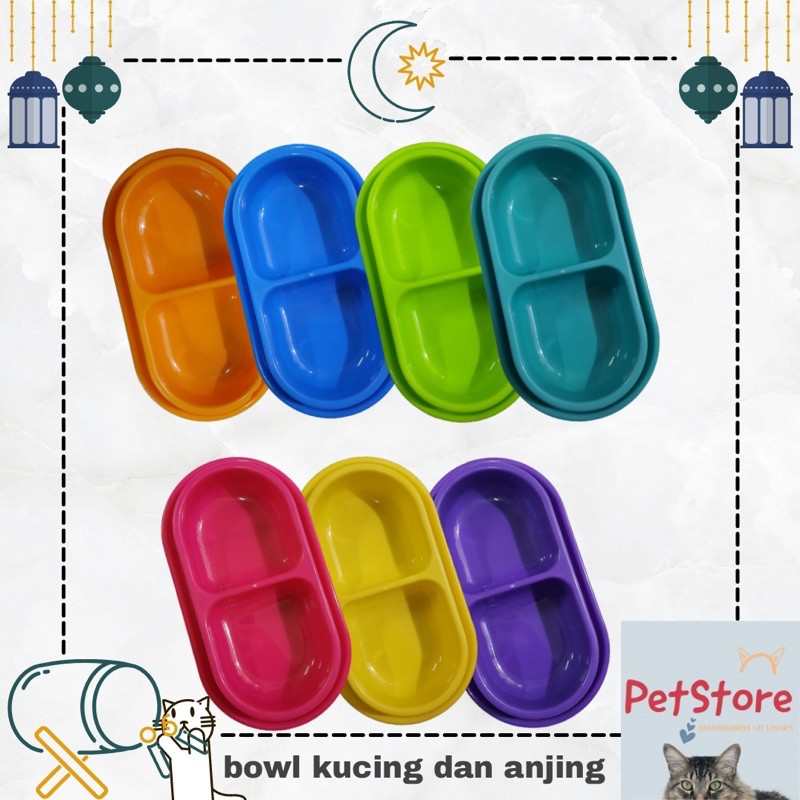 Tempat makan kucing anjing Bowl anti ant double size besar