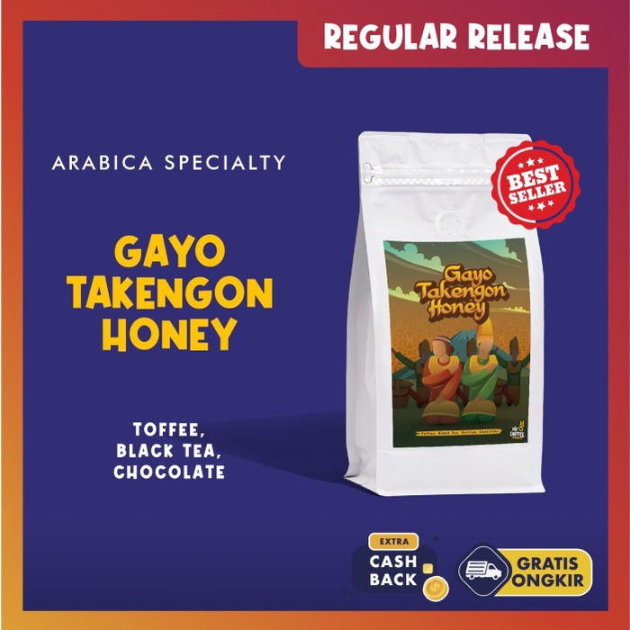

Kopi-Biji- Kopi Arabika Gayo Honey Takengon 500G~Single Origin Specialty - Giling Halus -Biji-Kopi