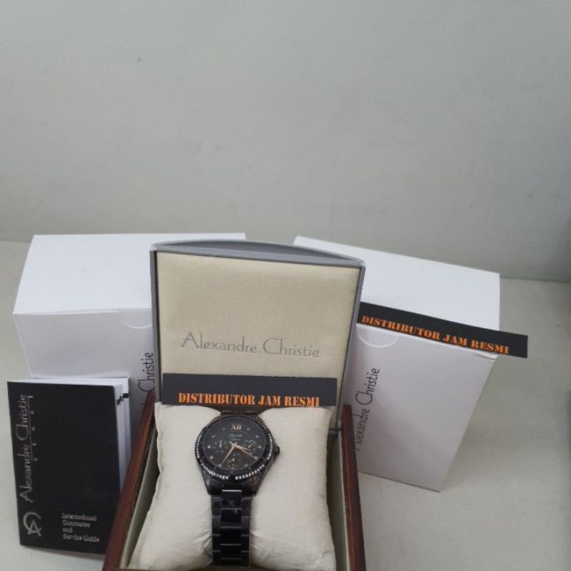 Jam Tangan Wanita Alexandre Christie AC2644BF AC 2644 BF AC2644 BF AC 2644BF Black Stainless