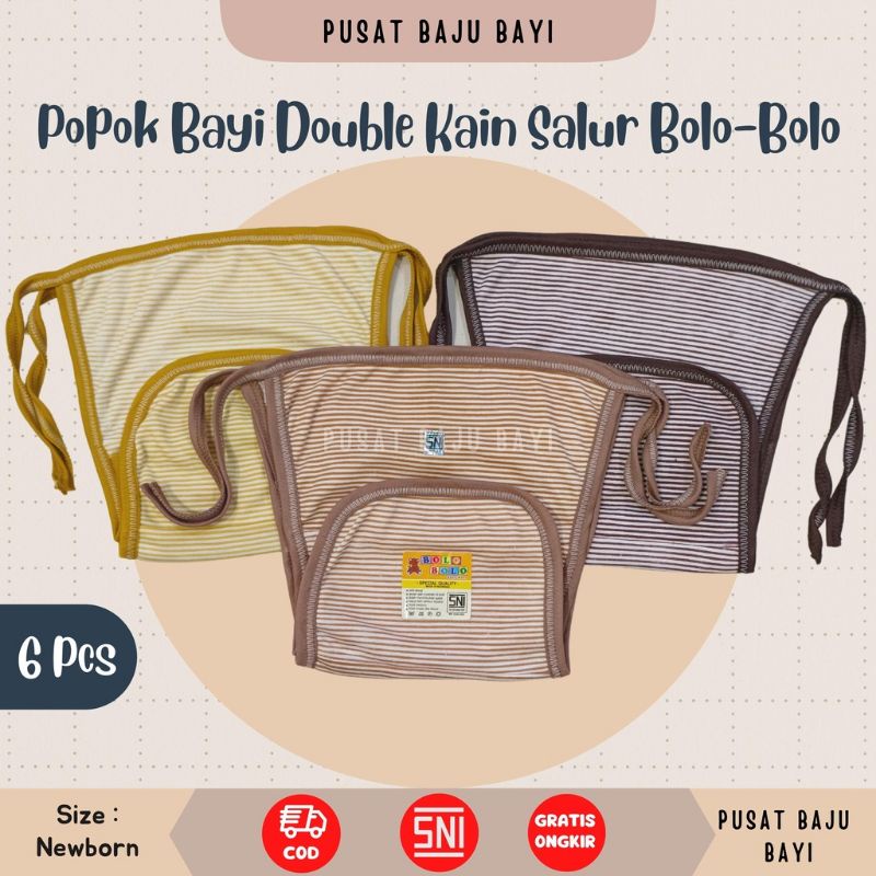 6 Pcs ( ½ Lusin ) Popok Bayi Baru Lahir / Popok Kain Cuci Ulang / Popok Bayi Kain Tali 2