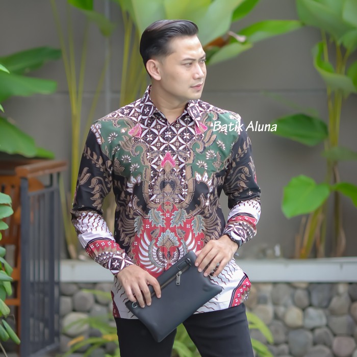 Baju Batik Pria Lengan Panjang Premium Kerja Kondangan Terbaru Batik Slimfit Jumbo Ori ASD-029