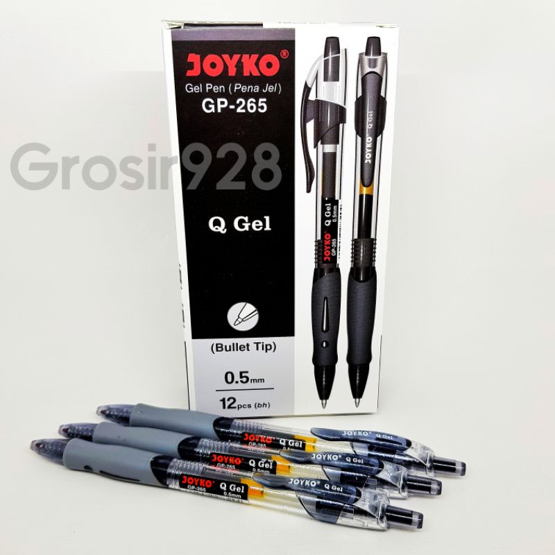 

(Per 12) Pulpen / Ballpoint Gel Joyko Q Gel Pen GP 265 Hitam 0.5 mm