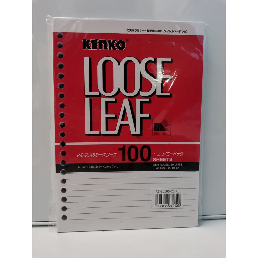 

LOOSE LEAF B5 KENKO ISI 100 LEMBAR / ISI BINDER B5 KENKO ISI 100