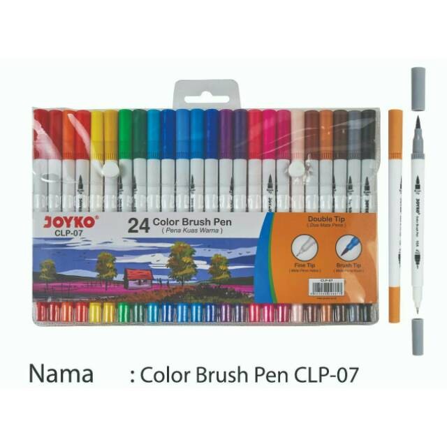 

kaligrafi-perlengkapan- brush pen joyko 24 warna clp-07 ( dua mata pena ) joyko clp-07 set 24