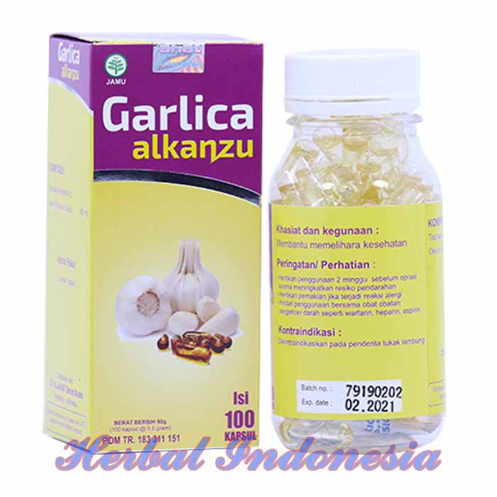 

Garlica Alkanzu 100kapsul || Minyak Bawang Putih Alkanzu 100Kpsl