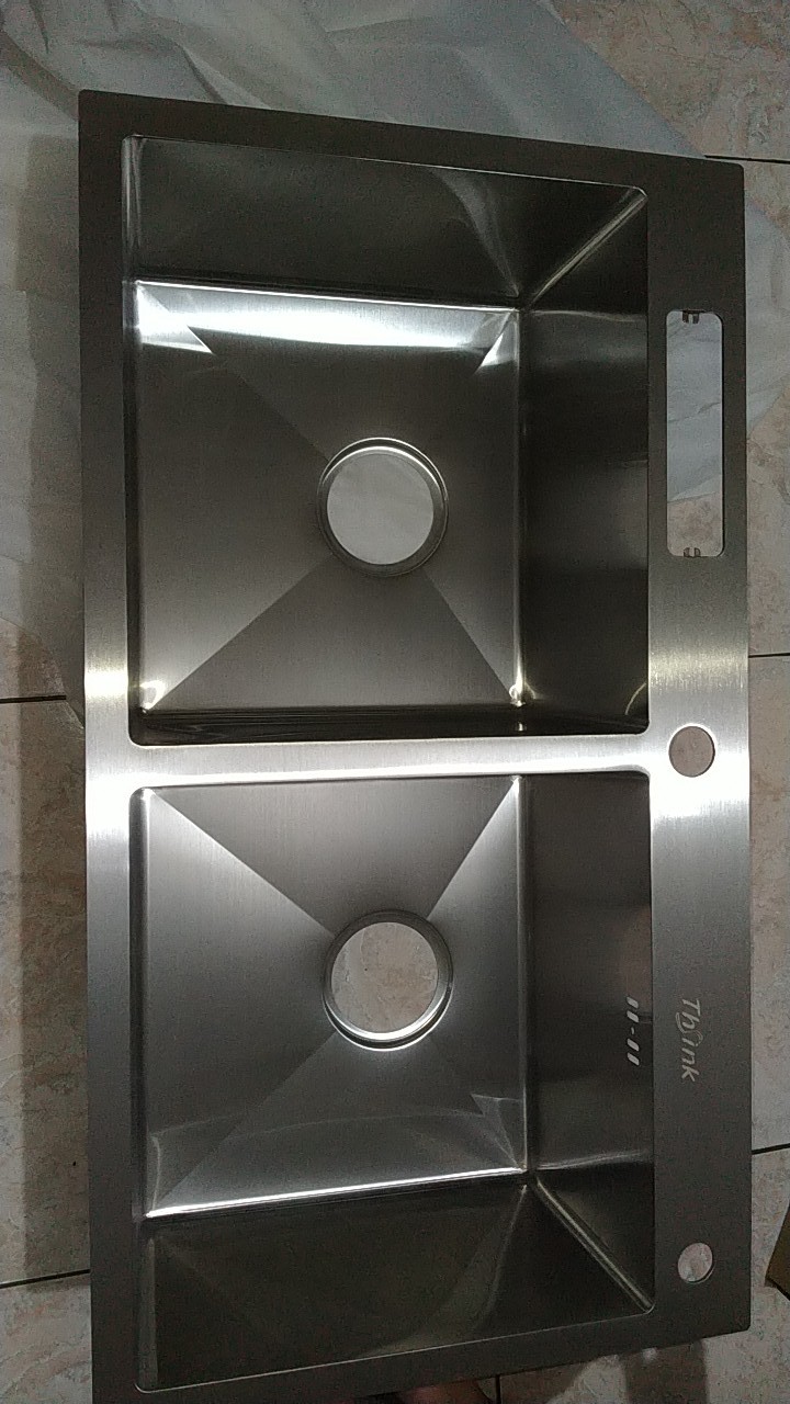 Bak Cuci Piring 2lubang Tebal Stainless 304 Thsink 82cm Paket Komplit Promo