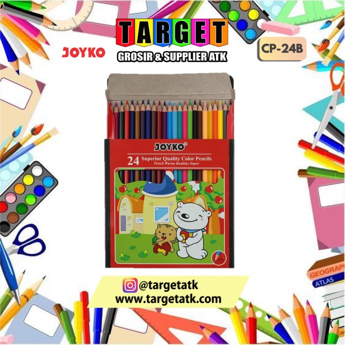 

Hemat Joyko Pensil Warna / Color Pencil 24 Panjang (Cp-24Pb) Bergaransi