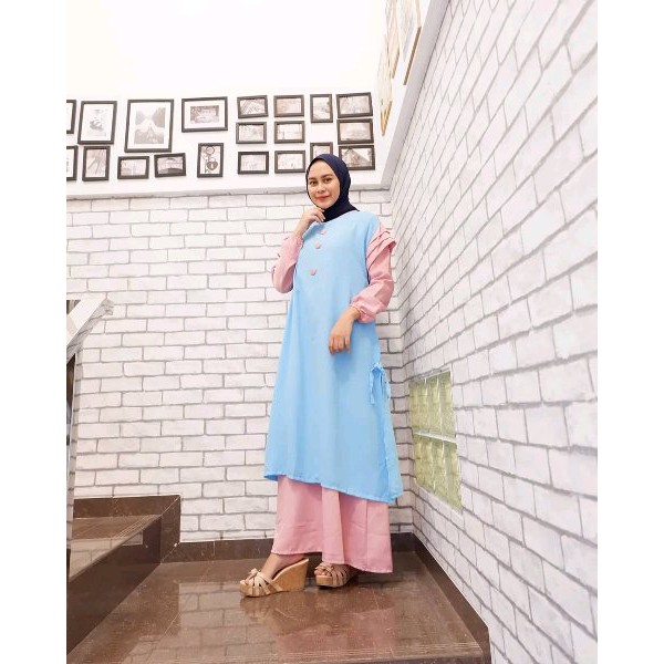 TERUPDATE Baju Gamis Wanita Zahina Dress 2in1 BL TERMURAH