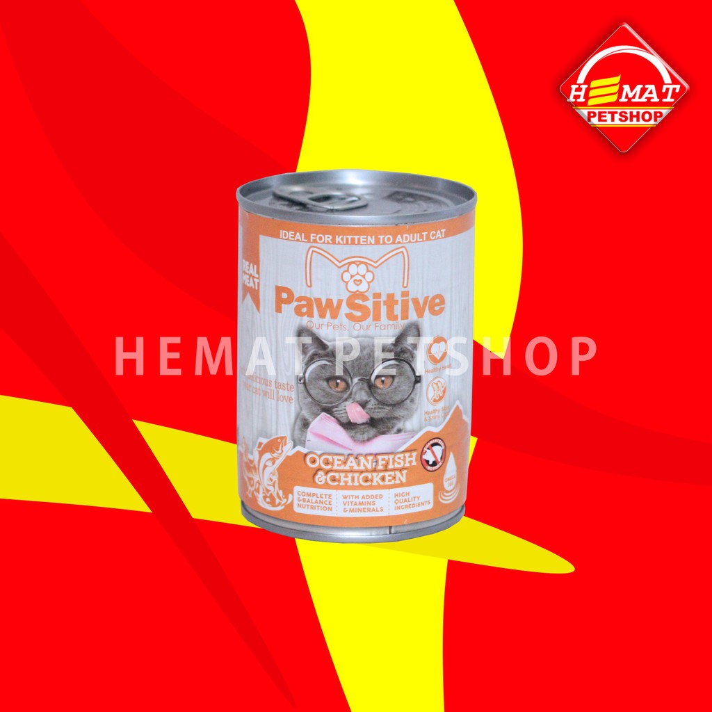 Pawsitive Makanan Basah Wet Food Anak Kucing Dewasa Kaleng 380 Gram