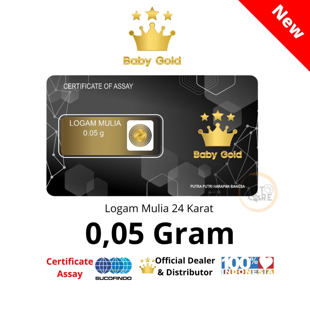 BABY GOLD / ROSE GOLD 0.05 GRAM LOGAM MULIA EMAS MURNI