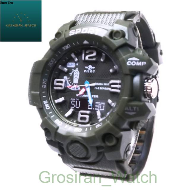 Jam Tangan Pria Kasual Sports Anti Air Pilot Original P-1544 Crono Off [G_W]