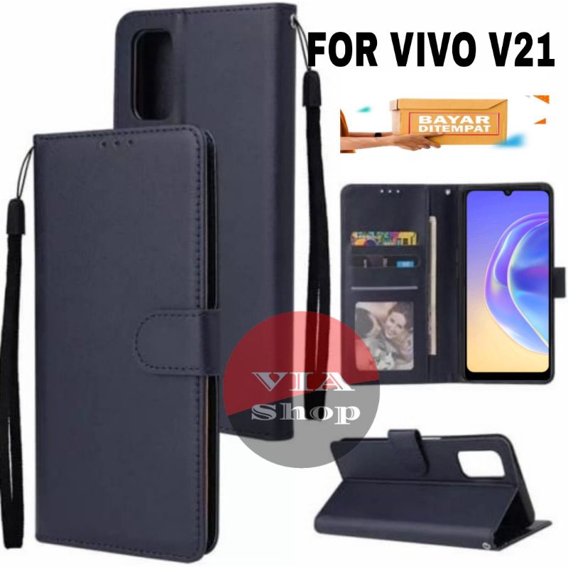 CASE DOMPET HP VIVO V21 /FLIP CASE COVER LEATHER FOR VIVO V21