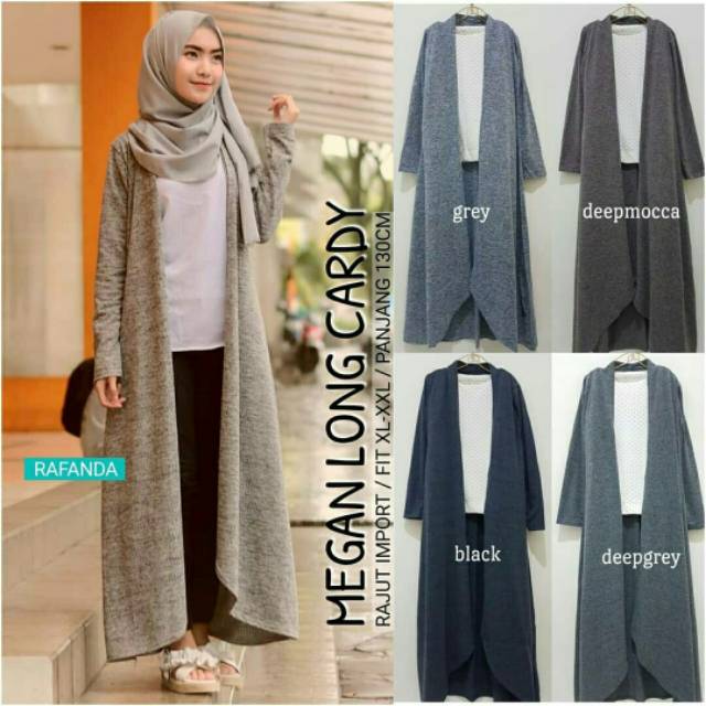 Megan Long Cardy, CARDIGAN RAJUT WANITA JUMBO CANTIK BAHAN RAJUT IMPORT LD 100-120 TERMURAH TERLARIS OOTD