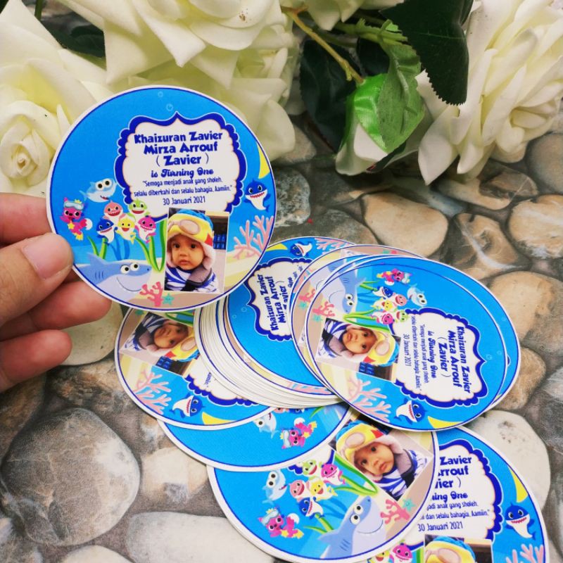 Sticker Bulat Bento Nasi Kuning Tumpeng Mini Sticker Ultah