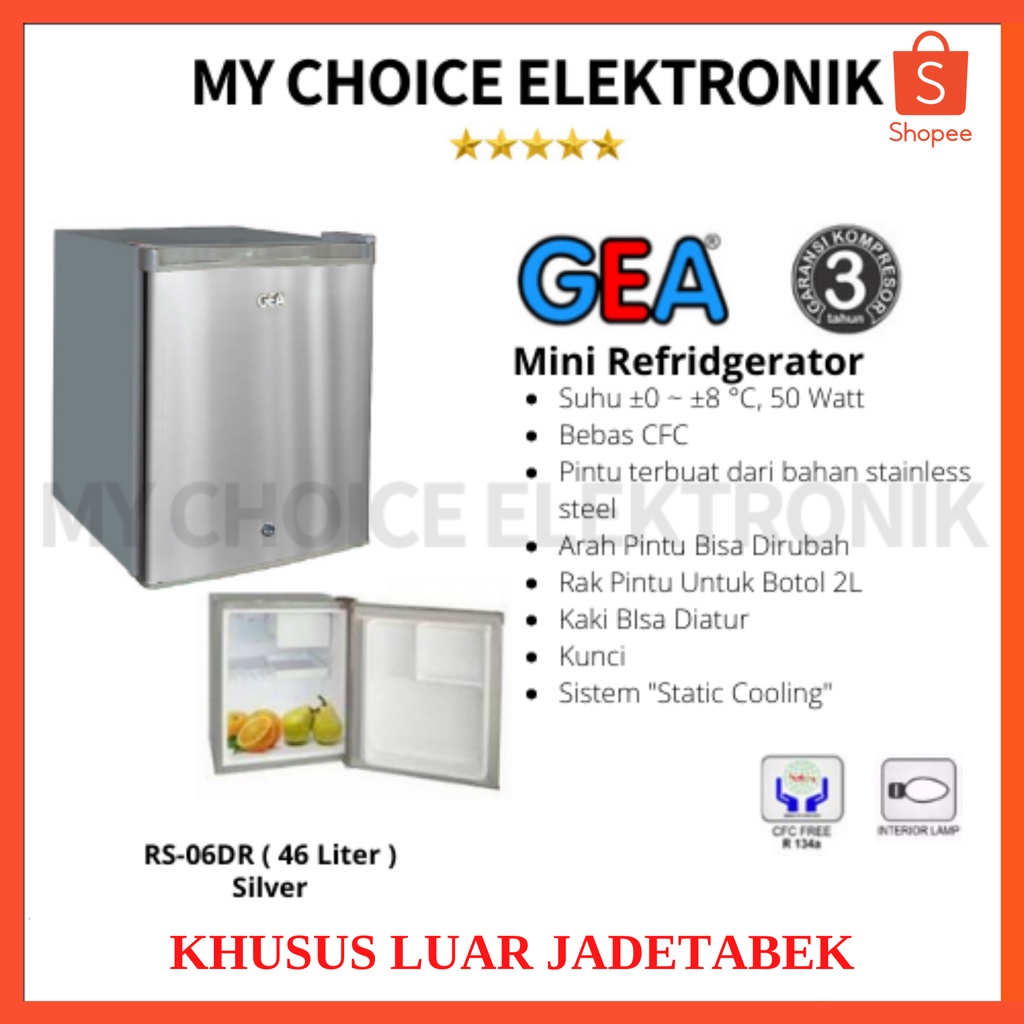 GEA Kulkas Portable RS-06DR | Minibar RS-06 DR [Luar Kota]