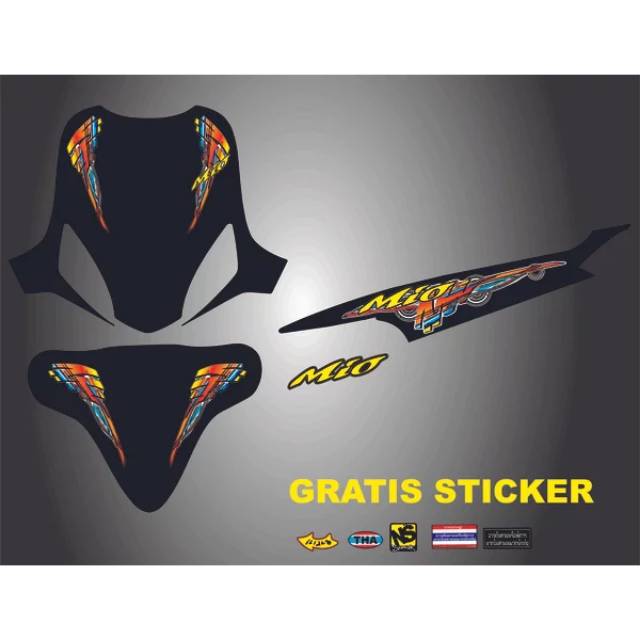 Striping mio sporty variasi Thailook zigzag kuning flag Thailand style stiker Variasi mio smile tha