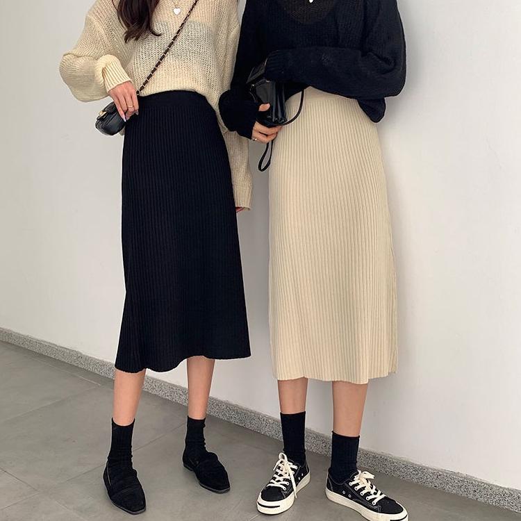 Harga Spesial.. Rok Rajut/Rok Panjang Korea/Rok Wanita Korea/Midi Skirt/Rok Span Panjang/Rok rajut p