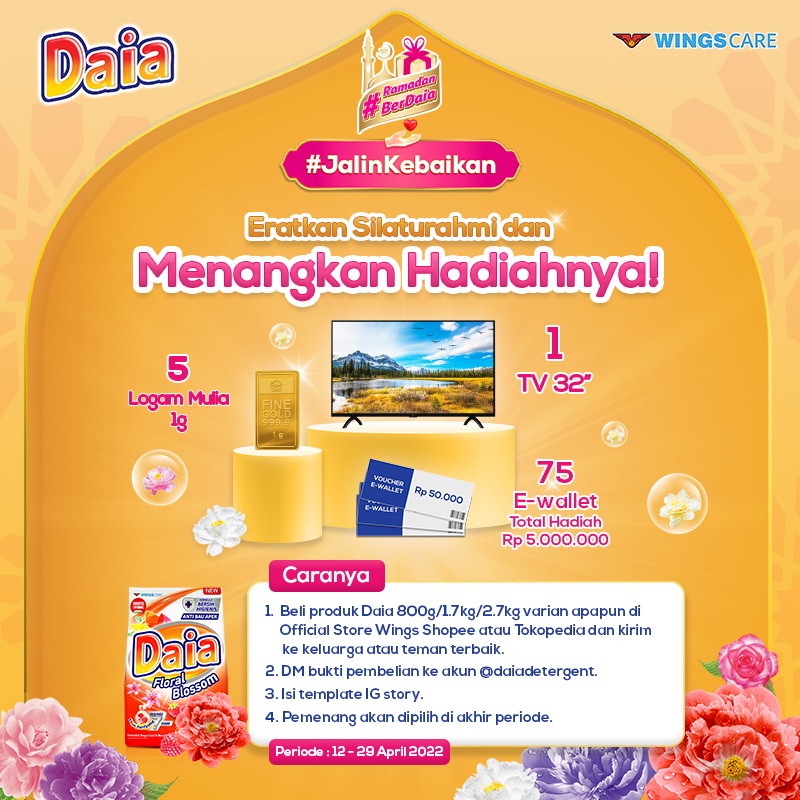 Daia Deterjen Bubuk Floral Blossom 2,7 kg x2