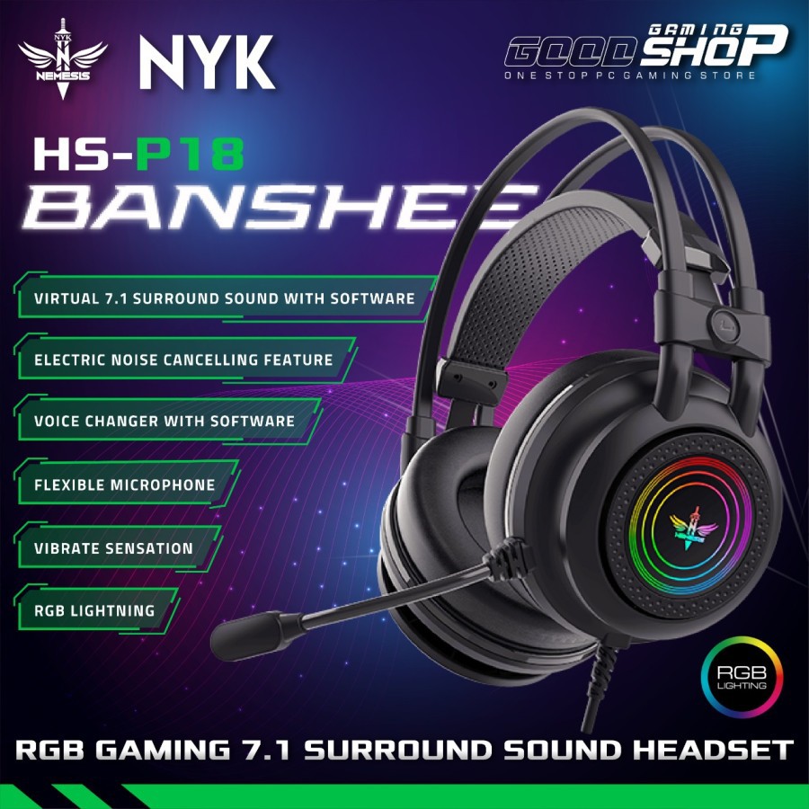 NYK BANSHEE HS-P18 7.1 Surround RGB - Gaming Headset