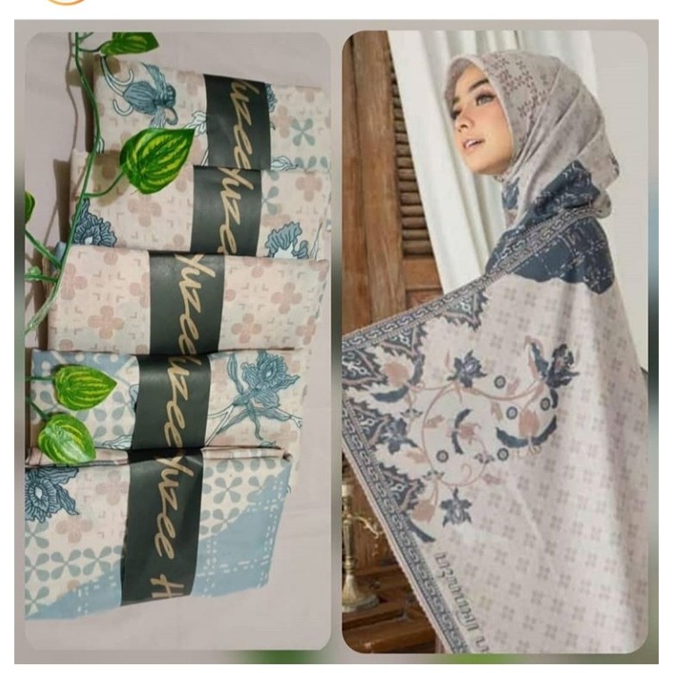 PROMO HIJAB SEGI EMPAT C-081 DEENAY KW MOTIP SUMBA KW CREAM KW LASER CUT