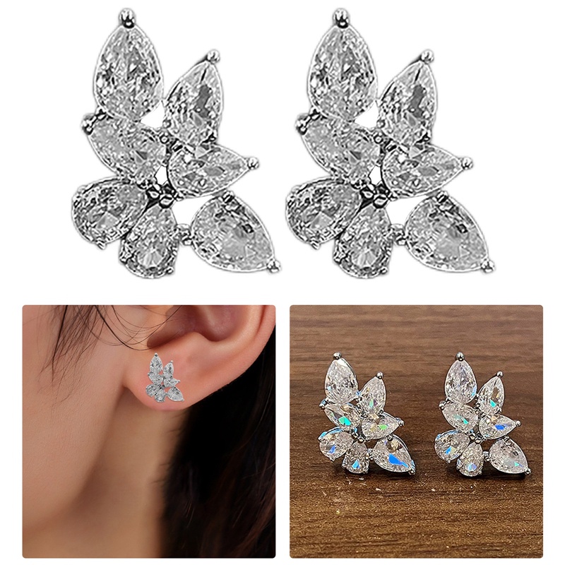 Anting Stud Cubic Zircon Untuk Aksesoris Perhiasan Wanita
