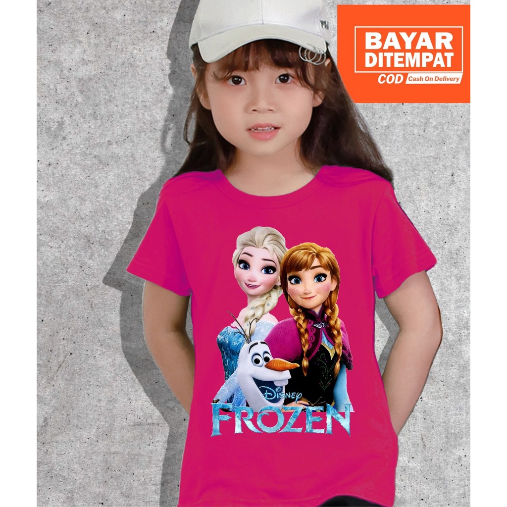 SANDISEAN baju kaos frozen anak perempuan-baju frozen anak-baju frozen elsa-kaos frozen anak perempu