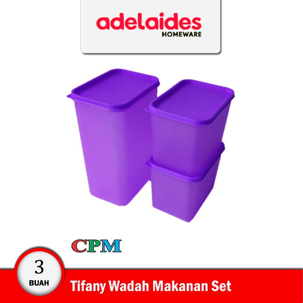 Cpm Tifany Wadah Makanan Plastik Tebal Set Isi 3